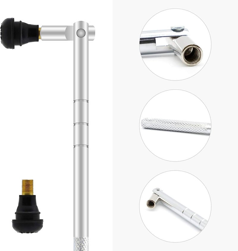 ZHSMS Valve Stem Puller Installer Tool, 5Pcs TR412, 5Pcs TR413, 5Pcs TR414 Tire Snap in Short Rubber Valve Stem, 4 Way Valve Core Remover, Single Head Tire Valve Core Remover Installer Tool(40Pcs) - Image 2